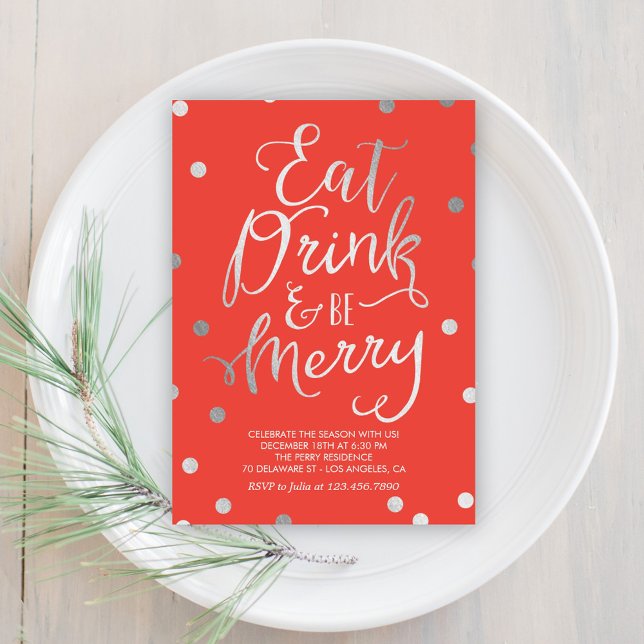 Splendid Merriment Editable Colour Holiday Party Invitation (Creator Uploaded)