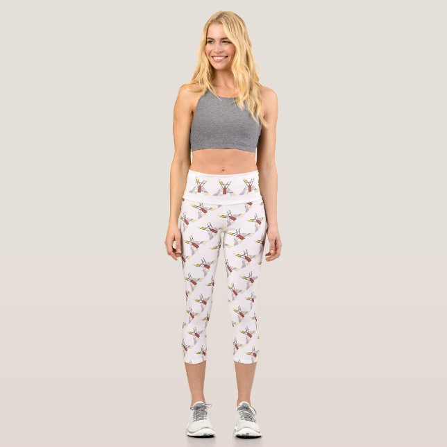 Splendid Neoplasticism Art Monogram. Letter Y Capri Leggings (Front)