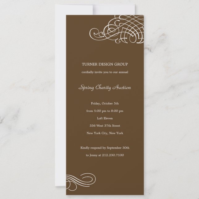 Splendid Scrolls Corporate/Business Party Invite (Front)
