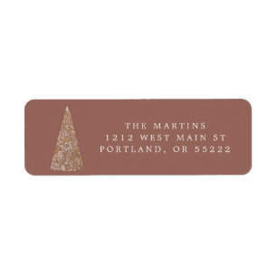 Splendid Spruce Tree Beige Christmas/holiday Label