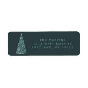 Splendid Spruce Tree Christmas/holiday Label