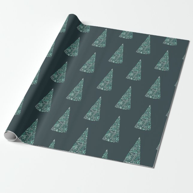 Splendid Spruce trees Christmas/Holiday design Wrapping Paper (Unrolled)