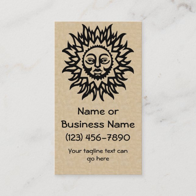 Splendid Sun on Parchment Style Background Business Card (Front)