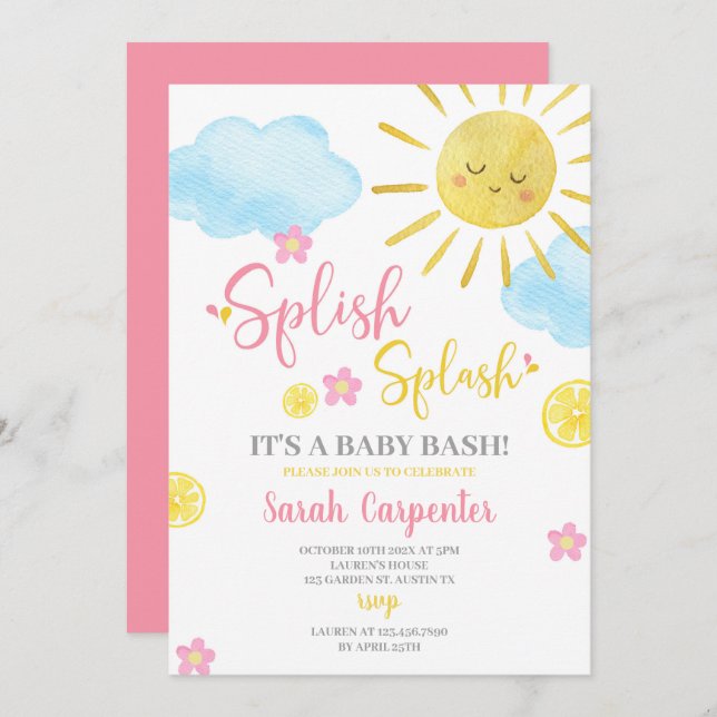 Splish Splash Baby Shower invitation (Front/Back)