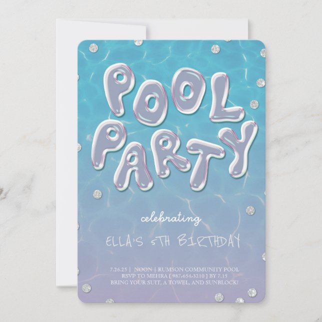 Splish Splash Birthday Bash Pool Party Invitation (Front)