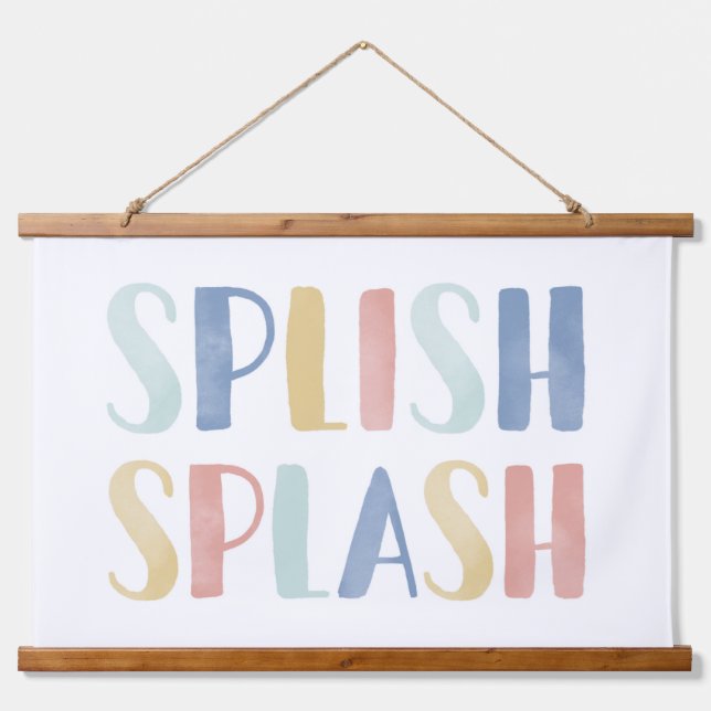 Splish Splash Colourful Kid Bathroom Decor Hanging Tapestry (Front)