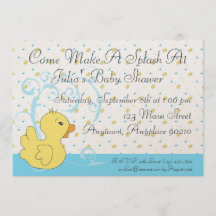 Splish Splash Ducky Baby Shower Invitation