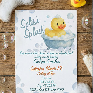 Splish Splash Ducky baby shower  Invitation