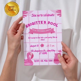 splish splash first birthday invitations for girls