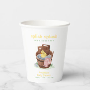 Splish Splash Laundry Tub Rubber Duck Baby Shower Paper Cups