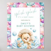 Splish Splash Lion Printable Welcome Baby Shower