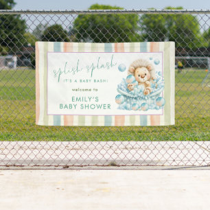 Splish Splash Lion Stripes Welcome Baby Shower  Banner
