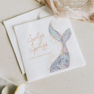 Splish Splash Mermaid Birthday Napkin