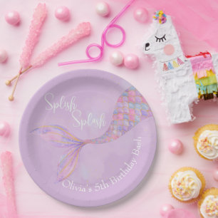 Splish Splash Mermaid Birthday Paper Plates