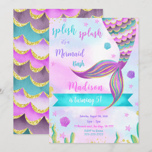 Splish Splash Mermaid Invitation