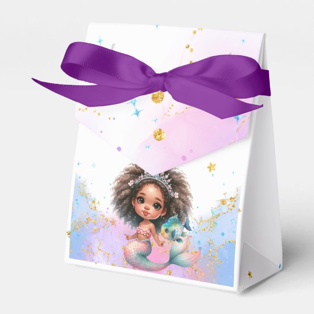 Splish Splash Mermaid Party Birthday Favour Box (Front Side)