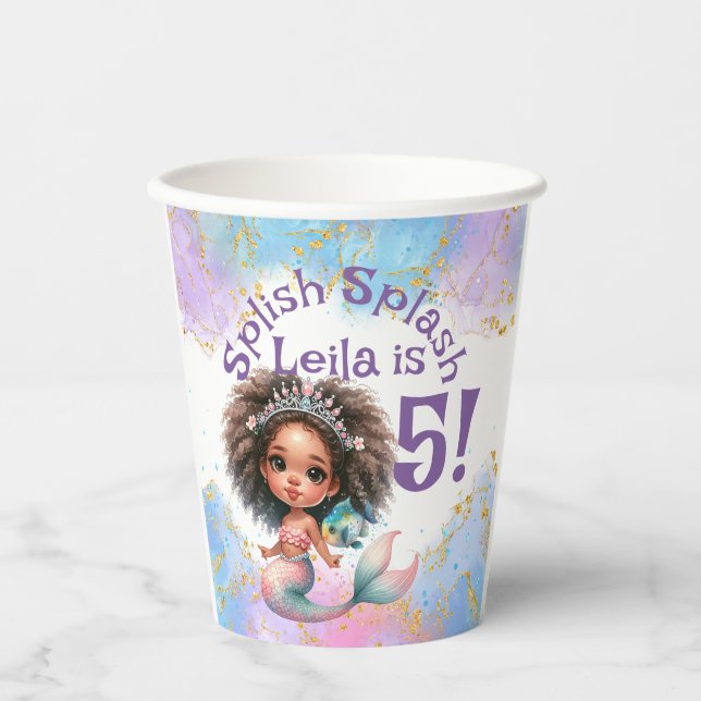Splish Splash Mermaid Party Paper Cups (Front)