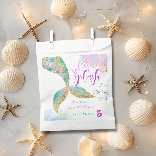 Splish splash mermaid sea birthday bash favour bags (Creator Uploaded)