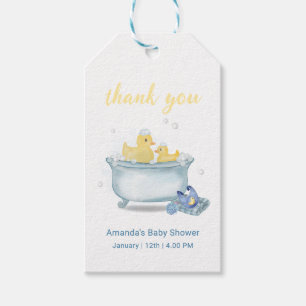 Splish Splash Mummy Duck Bathtub Baby Shower Gift Tags