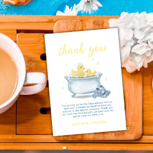 Splish Splash Mummy Duck Bathtub Baby Shower Thank You Card