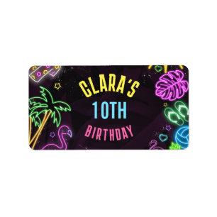 Splish Splash Party Glow Party Editable Label