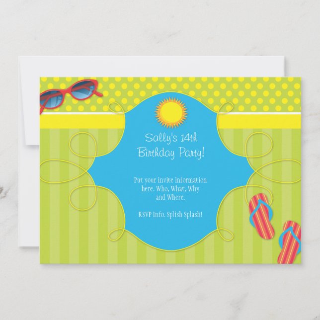 Splish Splash Party Invitation (Front)