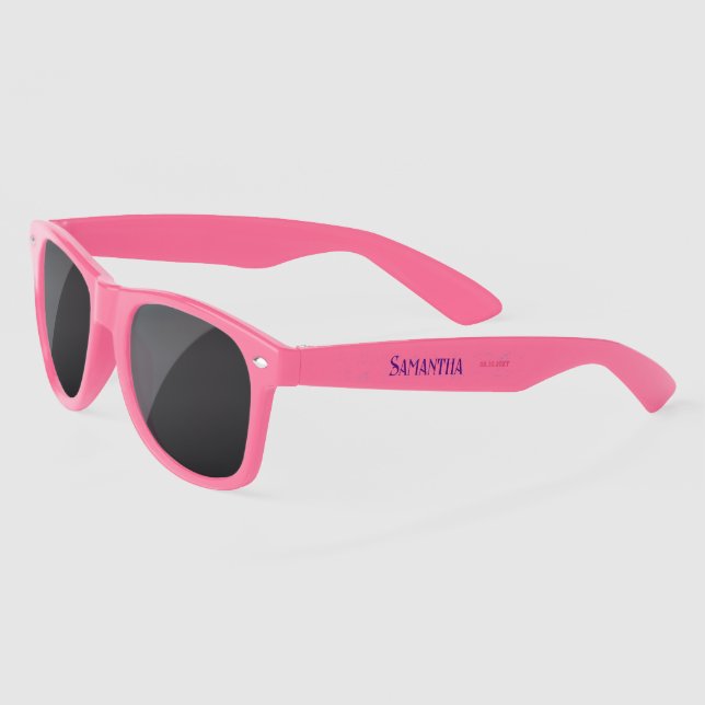Splish Splash Pink 1st Birthday Party Sunglasses (Left)