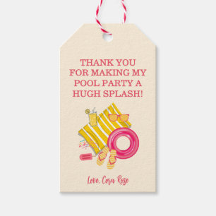 Splish Splash Pool Party Bash Birthday Gift Tags
