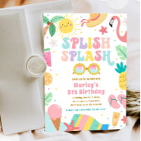 Splish Splash Pool Party Bash Girl Pink Birthday