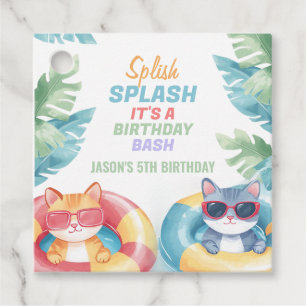 Splish Splash Pool Party Birthday Favour Tags