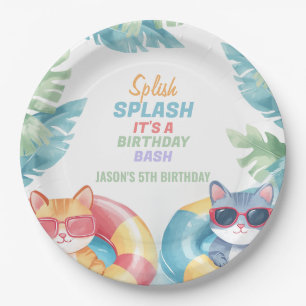 Splish Splash Pool Party Birthday Paper Plate