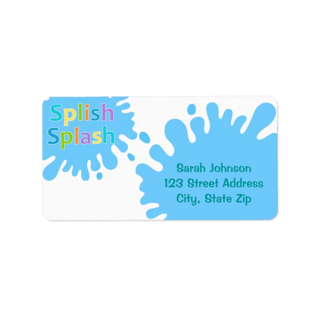 Splish Splash Pool Party Boy Address Label (Front)