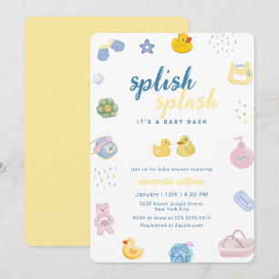 Splish Splash Rubber Duck Bath Baby Shower   Invitation