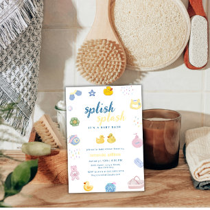 Splish Splash Rubber Duck Bath Baby Shower Invitation