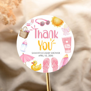 Splish Splash Summer Baby Shower Classic Round Sticker