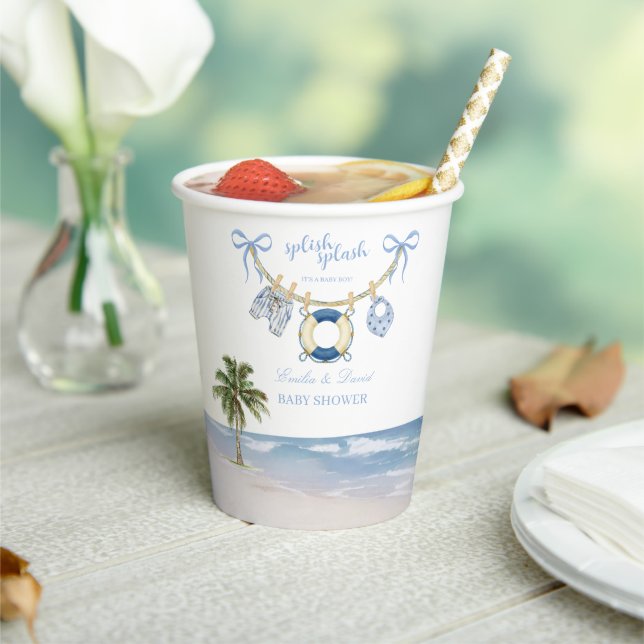 Splish Splash Tropical Baby Shower Paper Cup (Insitu)