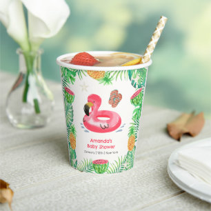 Splish Splash Tropical Beach Pool Baby Shower Paper Cups