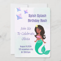 SPLISH SPLASH UNDER THE SEA BIRTHDAY INVITATION