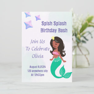 SPLISH SPLASH UNDER THE SEA BIRTHDAY INVITATION