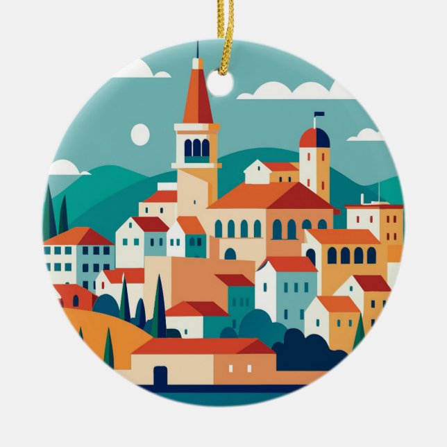 Split city Croatia  Ceramic Tree Decoration (Front)
