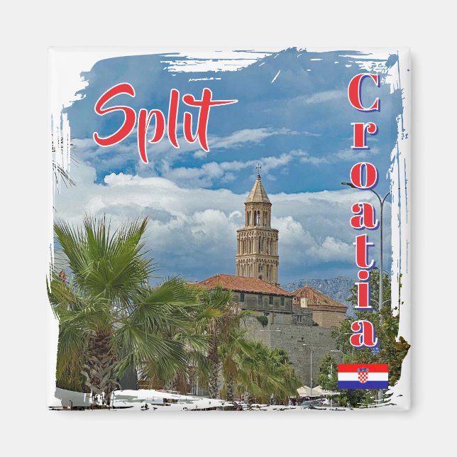 Split city in Croatia, travel Magnet (Front)