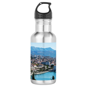 Split city seafront aerial view, Dalmatia, Croatia 532 Ml Water Bottle