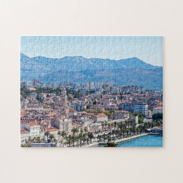 Split city seafront aerial view, Dalmatia, Croatia Jigsaw Puzzle (Horizontal)