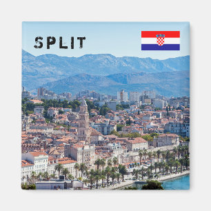 Split city seafront aerial view, Dalmatia, Croatia Magnet