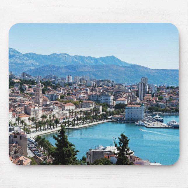 Split city seafront aerial view, Dalmatia, Croatia Mouse Pad (Front)