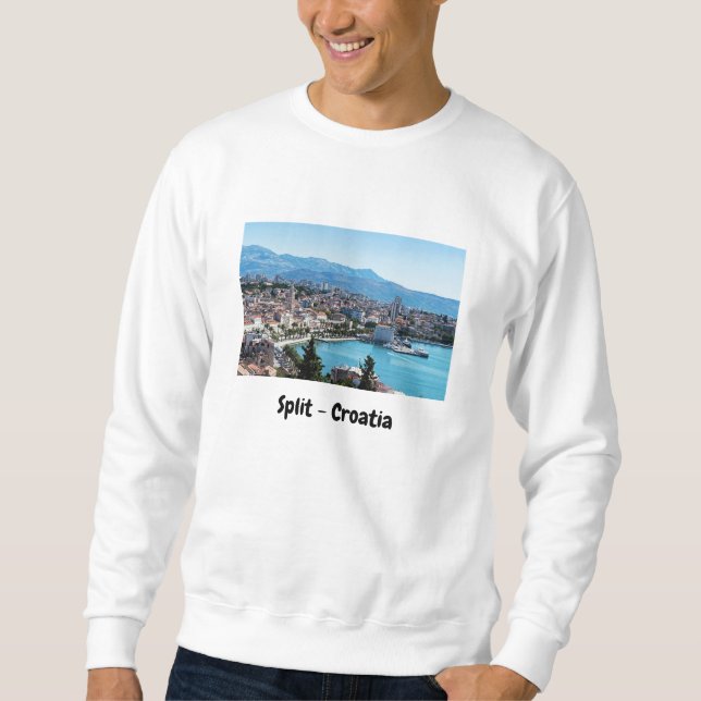 Split city seafront aerial view, Dalmatia, Croatia Sweatshirt (Front)