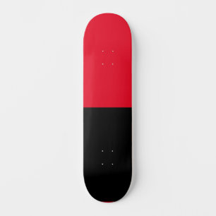 Split Colour Half Black and Half Red Skateboard