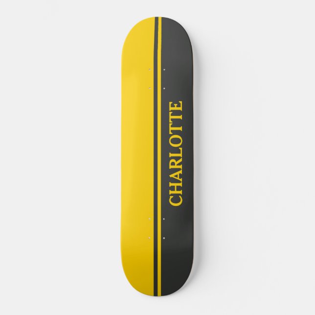 Split-Colour in Yellow and Black Skateboard (Front)