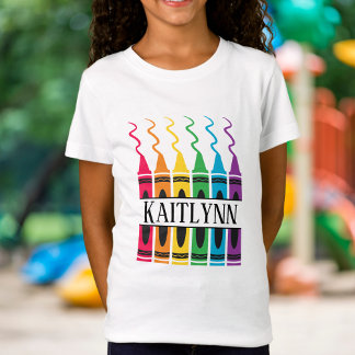Split Crayon Name Design Custom Child T-Shirt