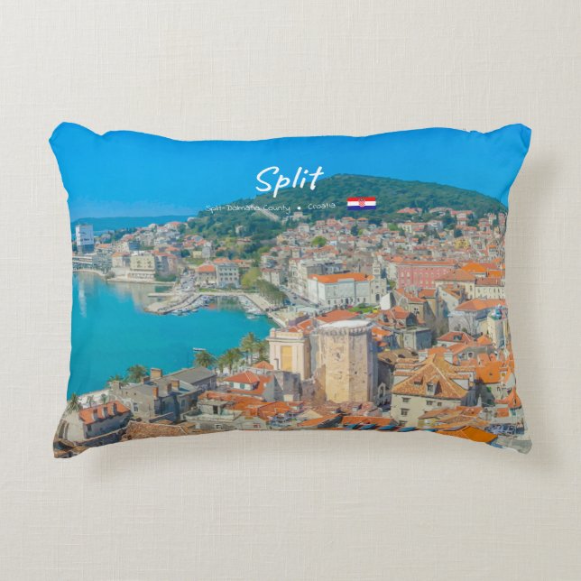 Split, Croatia - Coastal City Decorative Cushion (Front)